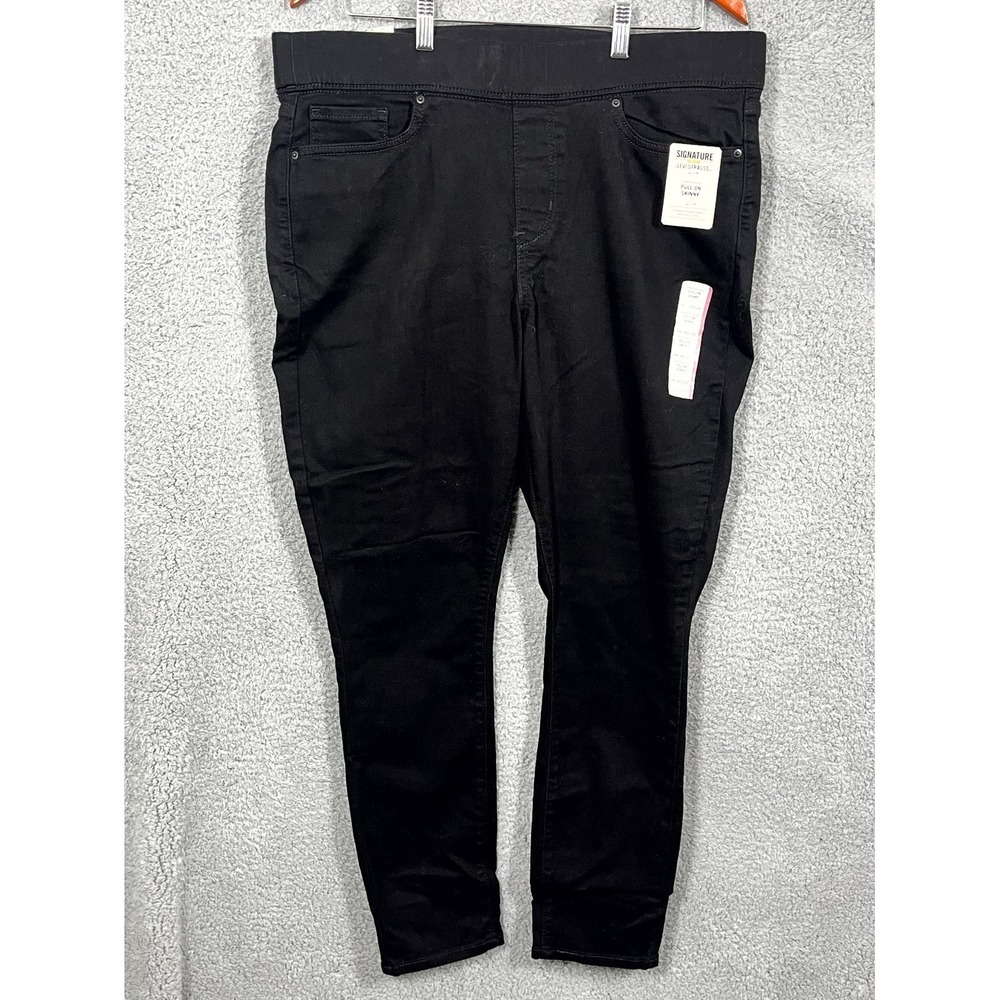 Signature Gold Levi Strauss Jeans Women 16M Black Totally Shaping Pull On Skinny
